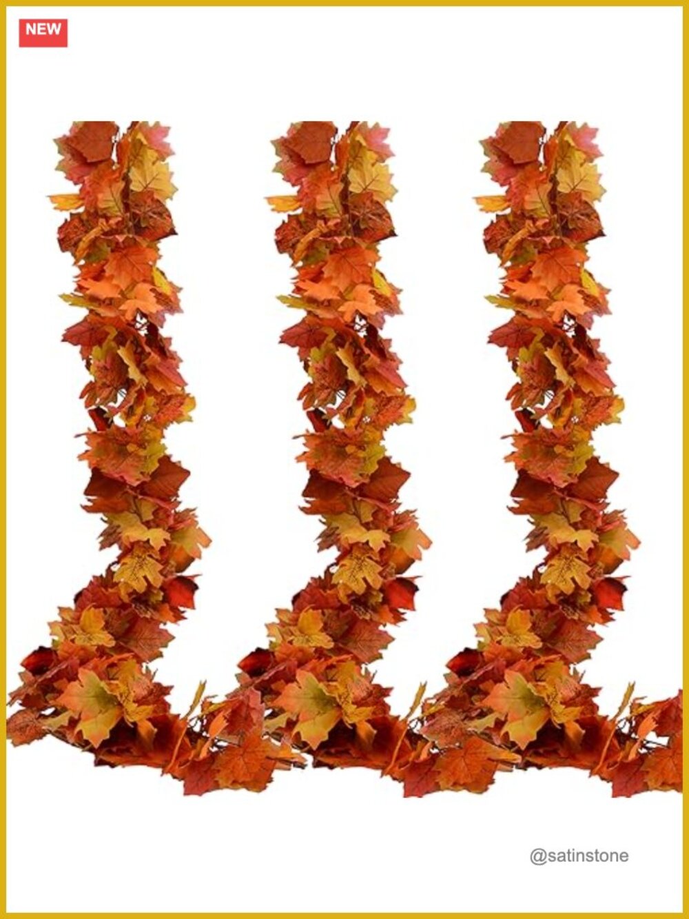 Artificial Fall Maple Leaf Garlands 3 Pack 5.9Ft Hanging Vine Decor